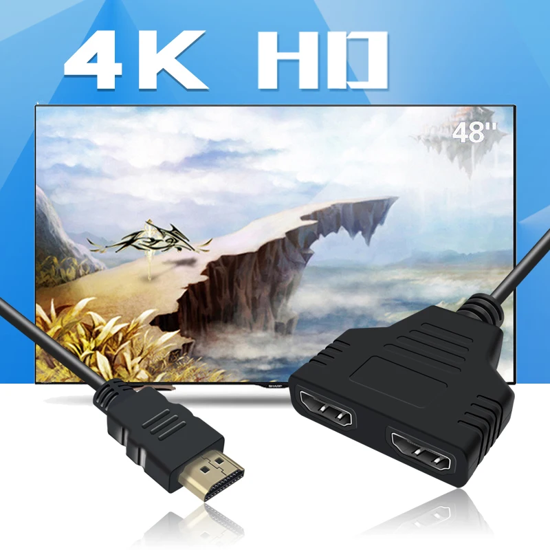 HDMI Splitter Cable 1 Male To Dual HDMI 2 Female Y Splitter Adapter in HDMI HD LED LCD TV 30cm 1 In 2 Splitter Adapter Converter
HDMI Splitter Cable 1 Male To Dual HDMI 2 Female Y Splitter Adapter in HDMI HD LED LCD TV 30cm 1 In 2 Splitter Adapter Converter
