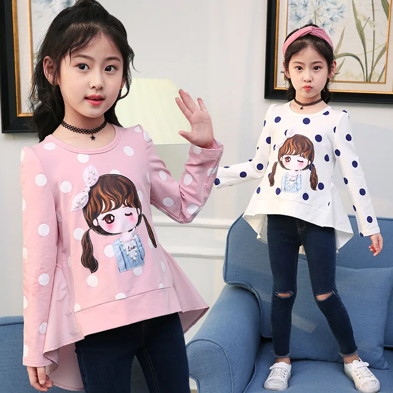 2018 Spring Autumn Children Clothes Girl's T Shirt Cartoon Printed Dot Long Sleeve T-shirts 4 6 8 10 12 13 Years Girls Clothing
2018 Spring Autumn Children Clothes Girl's T Shirt Cartoon Printed Dot Long Sleeve T-shirts 4 6 8 10 12 13 Years Girls Clothing