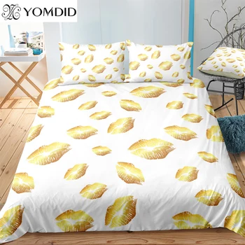 2/3PCs Printed Bedding Sets Gold Lips Duvet Cover Set For Home Decoration Polyester White Background Quilt Cover Pillowcase
2/3PCs Printed Bedding Sets Gold Lips Duvet Cover Set For Home Decoration Polyester White Background Quilt Cover Pillowcase