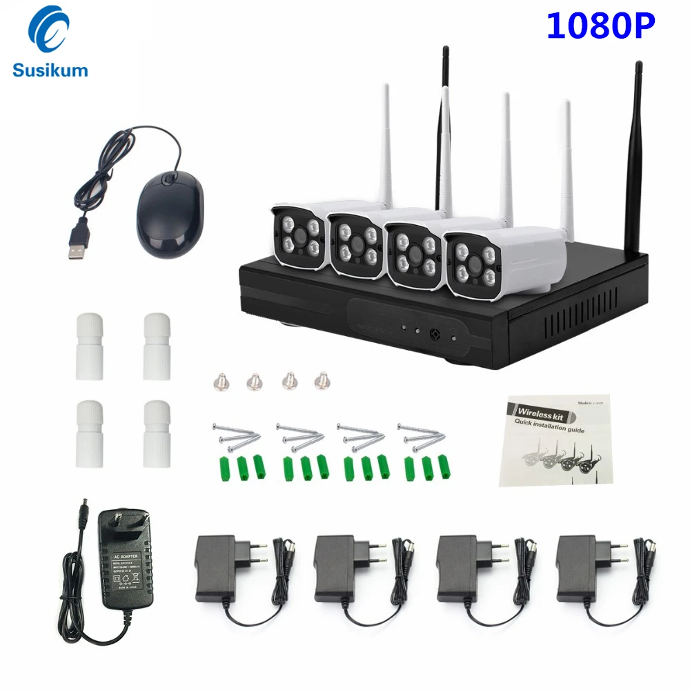 Wireless CCTV System 2MP Outdoor Wifi IP Camera NVR Recorder Video Security Camera System Surveillance Kit IP66
Wireless CCTV System 2MP Outdoor Wifi IP Camera NVR Recorder Video Security Camera System Surveillance Kit IP66