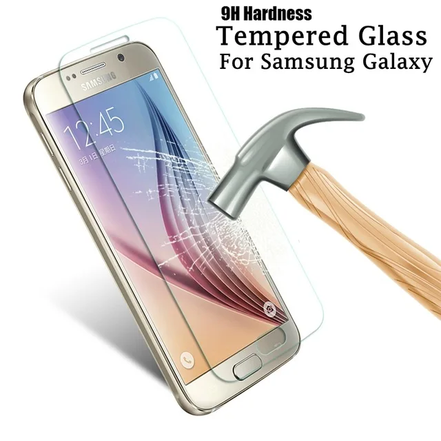Закаленное стекло 9H для Samsung Galaxy A3 A5 A7 2016 2017 чехол A6 A8 J2 J4 J6 2018 note3 4 5 защитная пленка