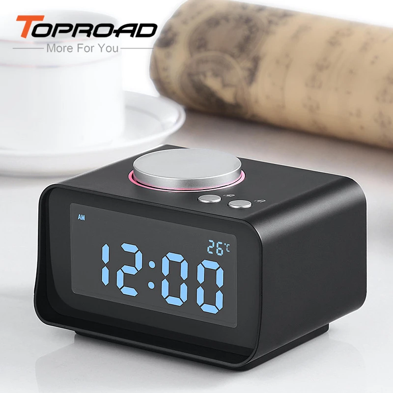 TOPROAD Radio Alarm Clock Speaker LCD Display Temperature Snooze FM Speakers With Dual USB Charger For Ipad Mp3 Phone Computer
TOPROAD Radio Alarm Clock Speaker LCD Display Temperature Snooze FM Speakers With Dual USB Charger For Ipad Mp3 Phone Computer