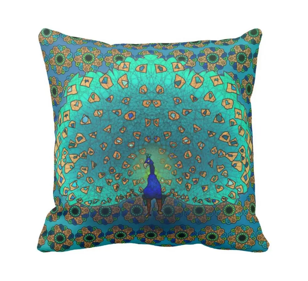 peacock Turquoise Kaleidoscope Luxury 33cmx33cm inch Soft Glossy Throw Pillow Case Pillowcase Cover (twin sides) 
peacock Turquoise Kaleidoscope Luxury 33cmx33cm inch Soft Glossy Throw Pillow Case Pillowcase Cover (twin sides)