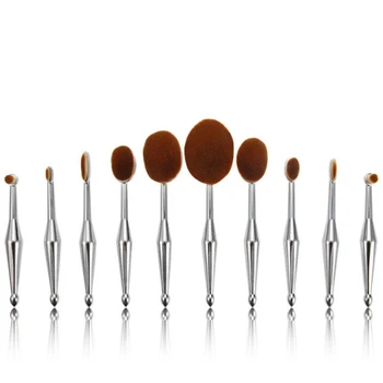 Silver 10pcs Pro Makeup Brushes Woman Make up Beauty Tool kits Toothbrush Shape Oval Contour Powder Blush Foundation Brush
Silver 10pcs Pro Makeup Brushes Woman Make up Beauty Tool kits Toothbrush Shape Oval Contour Powder Blush Foundation Brush