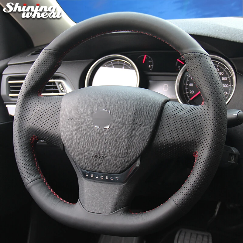 Shining wheat Black Artificial leather Car Steering Wheel Cover for Peugeot 408 2014 2015
Shining wheat Black Artificial leather Car Steering Wheel Cover for Peugeot 408 2014 2015