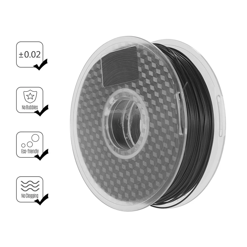 Carbon Fiber PLA Filament 1.75mm 3D Printer Filament 1kg/2.2lb Spool Dimensional Accuracy +/- 0.02 mm Low Odor
Carbon Fiber PLA Filament 1.75mm 3D Printer Filament 1kg/2.2lb Spool Dimensional Accuracy +/- 0.02 mm Low Odor