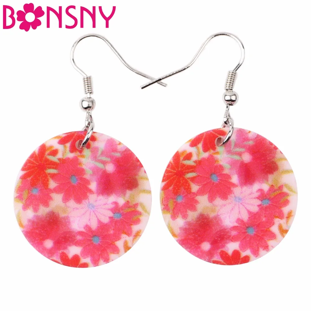 Bonsny Bohemian Red Flower Pattern Drop Round Long Earrings Fashion Acrylic Jewelry For Women 2017 New Bricon Accessories Bijoux
Bonsny Bohemian Red Flower Pattern Drop Round Long Earrings Fashion Acrylic Jewelry For Women 2017 New Bricon Accessories Bijoux