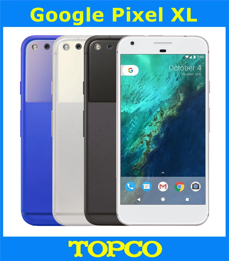 Google Pixel XL Original Unlocked GSM 4G Android 5.5'' 12.3MP Quad Core ROM 32GB/128GB RAM 4GB Mobile phone AMOLED Fingerprint |