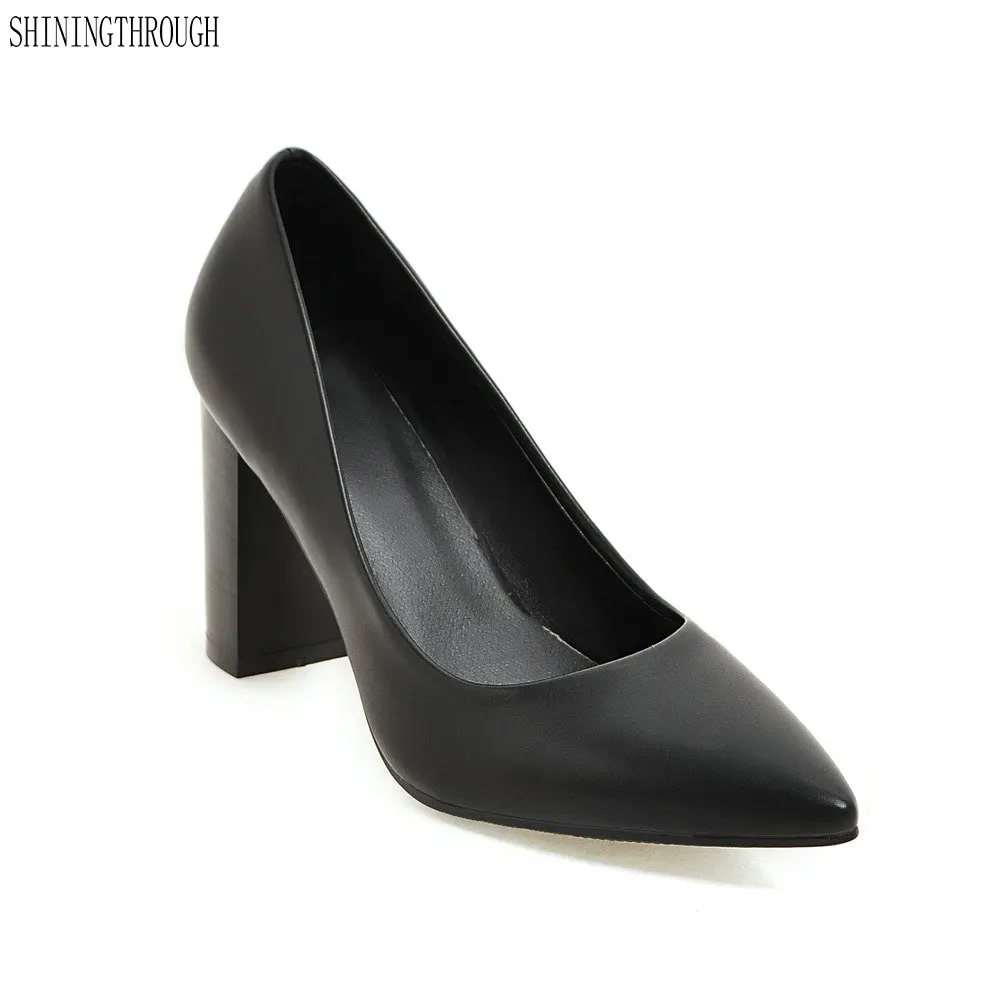 2019 New spring autumn poined toe women shoes 8.5cm thick high heels shoes woman black brown beige large size 34-43
2019 New spring autumn poined toe women shoes 8.5cm thick high heels shoes woman black brown beige large size 34-43
