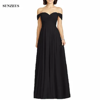 Pleated Chiffon Mother Of The Bride Dress Black Long Ladies Party Gowns A-line Sweetheart Off Shoulder Formal Dress CM052
Pleated Chiffon Mother Of The Bride Dress Black Long Ladies Party Gowns A-line Sweetheart Off Shoulder Formal Dress CM052