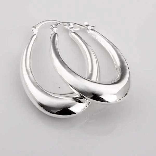 Sterling Silver 925 Jewelry 925 Sterling Silver Round Ellipse Silver Earrings Hoops Earrings E115
Sterling Silver 925 Jewelry 925 Sterling Silver Round Ellipse Silver Earrings Hoops Earrings E115