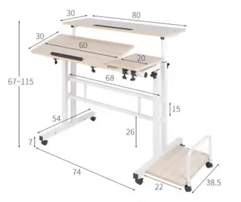 80*30cm desktop Multipurpose Two-layer Standing Laptop desk Movable office desk
80*30cm desktop Multipurpose Two-layer Standing Laptop desk Movable office desk