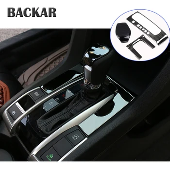 BACKAR Auto Car Styling For Honda Civic 10th 2016 2017 Stainless Steel Gear Shift Knob Panel Cover Inrerior Stickers Accessories
BACKAR Auto Car Styling For Honda Civic 10th 2016 2017 Stainless Steel Gear Shift Knob Panel Cover Inrerior Stickers Accessories