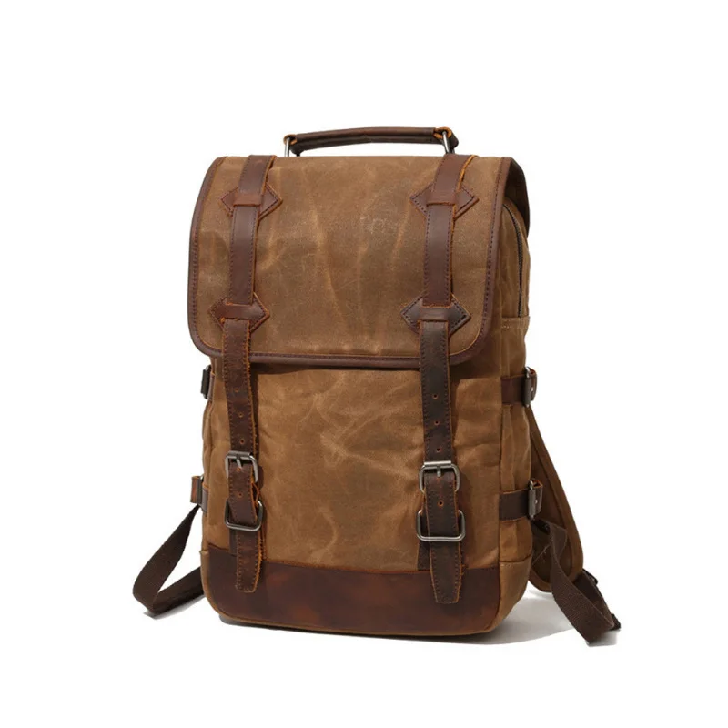 Male Wax Canvas Backpack Vintage Outdoor Travel Bag Computer Large Capacity Pack Waterproof Satchel Travel Bag 20-35 Litre
Male Wax Canvas Backpack Vintage Outdoor Travel Bag Computer Large Capacity Pack Waterproof Satchel Travel Bag 20-35 Litre