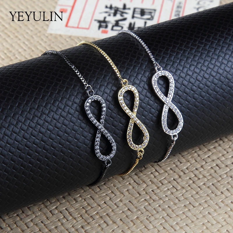 New Design Adjustable Snake Chain Bracelet Crystal Infinity Symbol 8 Charms Bracelet & Bangle Jewelry For Female
New Design Adjustable Snake Chain Bracelet Crystal Infinity Symbol 8 Charms Bracelet & Bangle Jewelry For Female