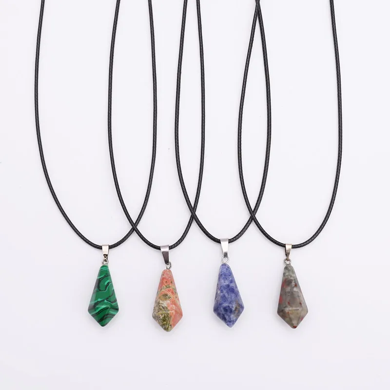 Natural Stone Charms Opal Pendants Rhombus Natural Agat Crystal Healing Stone Quartz Pendant Necklaces 50cm
Natural Stone Charms Opal Pendants Rhombus Natural Agat Crystal Healing Stone Quartz Pendant Necklaces 50cm
