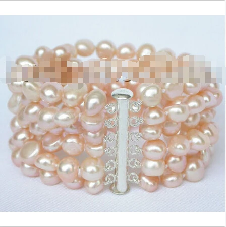 Free shipping >>>>>>8" 6row 9mm baroque pink pearls bracelet bangle magnet clasp j8831
Free shipping >>>>>>8" 6row 9mm baroque pink pearls bracelet bangle magnet clasp j8831
