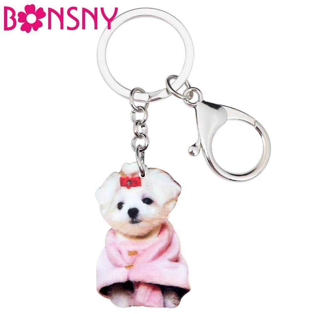 Bonsny Acrylic Sweet Western Highland Terrie Dog Key Chains Keychains Ring Cute Animal Jewelry For Women Girls Bag Car Charms
Bonsny Acrylic Sweet Western Highland Terrie Dog Key Chains Keychains Ring Cute Animal Jewelry For Women Girls Bag Car Charms