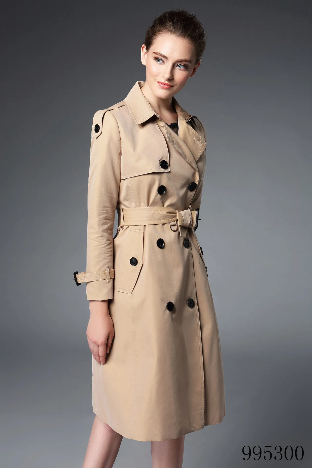 Kez keer 2018 new fashion long Trench coat for women double breasted high quality khaki female overcoat size S to XXL 
Kez keer 2018 new fashion long Trench coat for women double breasted high quality khaki female overcoat size S to XXL