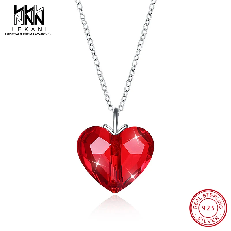 Exquisite Red Heart Crystal From Swarovski Pendant Necklace Women 925 Sterling Silver Chain Jewelry Lovers Valentine's Day Gifts
Exquisite Red Heart Crystal From Swarovski Pendant Necklace Women 925 Sterling Silver Chain Jewelry Lovers Valentine's Day Gifts