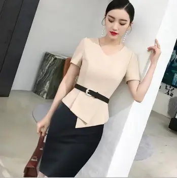 2019Slim Summer Short Sleeve Apricot Women skirt suit two piece set for business office ladies work wear Ruffles Elegant Style
2019Slim Summer Short Sleeve Apricot Women skirt suit two piece set for business office ladies work wear Ruffles Elegant Style