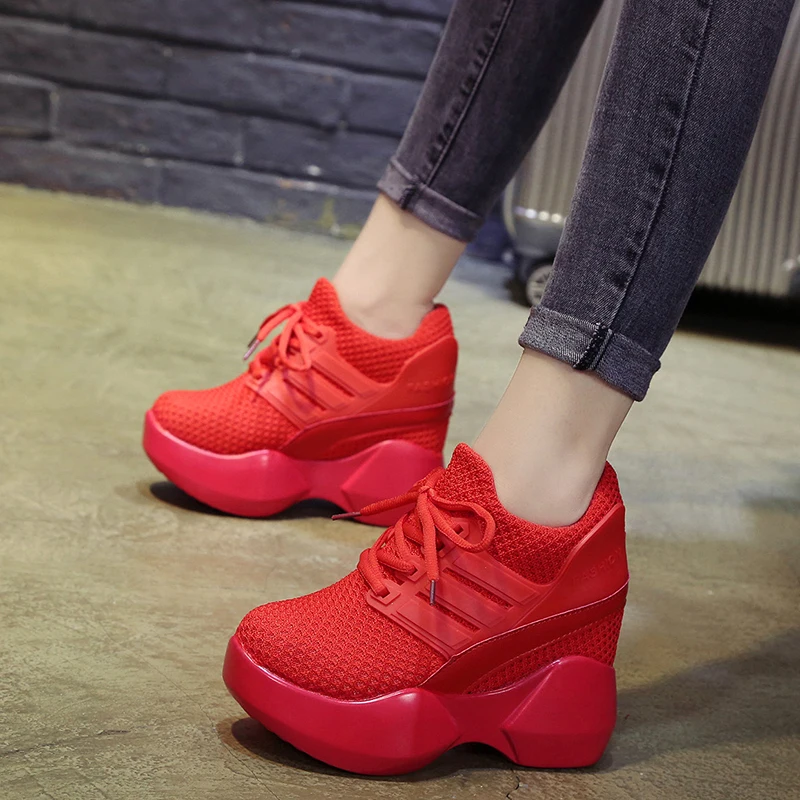 New Women Platform Wedge Sneakers Breathable Mesh 10CM High Heel Autumn Casual Shoes Height Increasing Woman Outdoor Shoes
New Women Platform Wedge Sneakers Breathable Mesh 10CM High Heel Autumn Casual Shoes Height Increasing Woman Outdoor Shoes