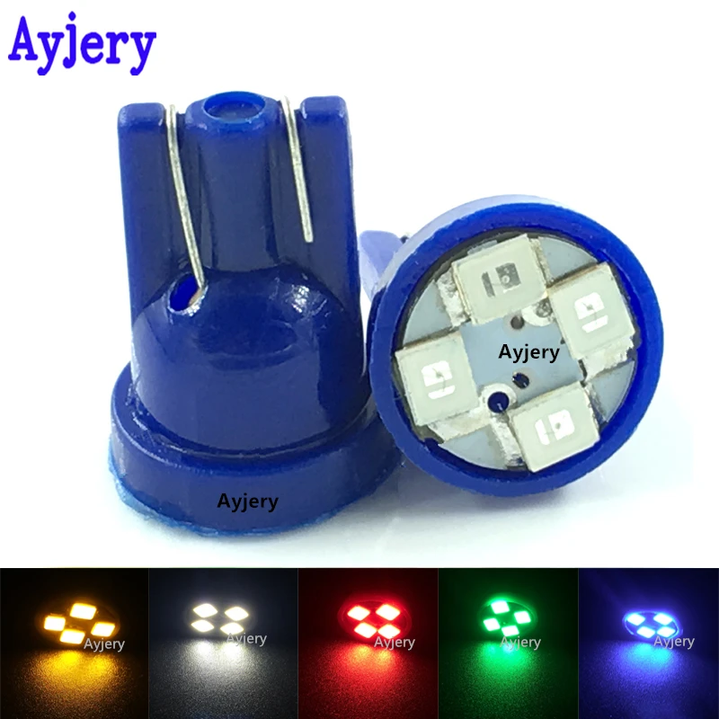 AYJERY 100PCS High Quality T10 194 168 1210 4 SMD 4 LED LED Light Bulbs White Blue Red Green Yellow Parking Light Turn Lamps 12V
AYJERY 100PCS High Quality T10 194 168 1210 4 SMD 4 LED LED Light Bulbs White Blue Red Green Yellow Parking Light Turn Lamps 12V