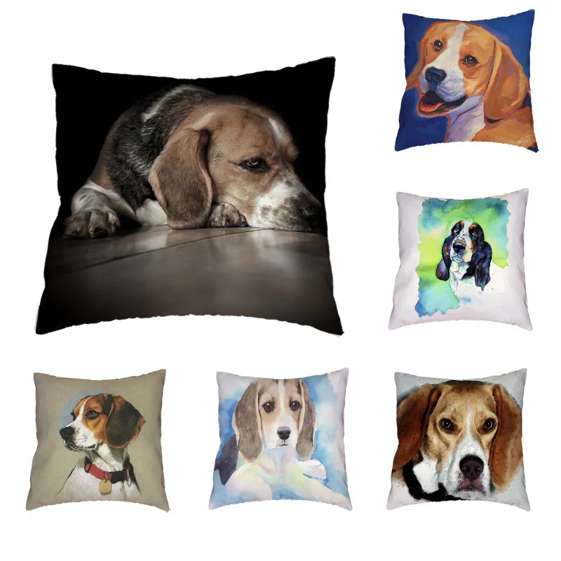 Lovely Beagle Dog Pattern Cushion Cover Polyester Peach Skin Simple Background Naughty Warm Personality Style Pillow Decoration
Lovely Beagle Dog Pattern Cushion Cover Polyester Peach Skin Simple Background Naughty Warm Personality Style Pillow Decoration