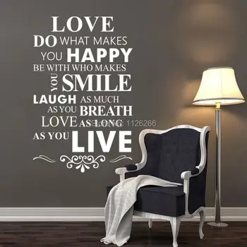 Love Do What Makes You Happy Wall Lettering Stickers Inspirational Quotes Sayings Art HomeRoom Wall Decor Decals 
Love Do What Makes You Happy Wall Lettering Stickers Inspirational Quotes Sayings Art HomeRoom Wall Decor Decals