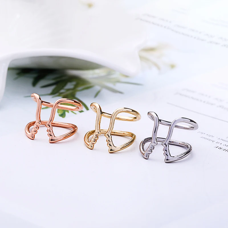 kissme Minimalism Abstract Lady Faces Irregular Layered Ring For Women Gifts Three-color Brass Opening Ring Fashion Accessories
kissme Minimalism Abstract Lady Faces Irregular Layered Ring For Women Gifts Three-color Brass Opening Ring Fashion Accessories