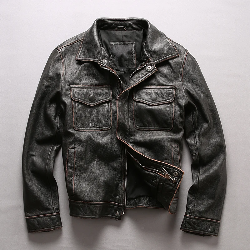 2018 Men's Air Force Flight Jacket Solid Genuine Leather Jacket Men Motorcycle Rider Cow Leather Coat Bomber Jacket Male
2018 Men's Air Force Flight Jacket Solid Genuine Leather Jacket Men Motorcycle Rider Cow Leather Coat Bomber Jacket Male