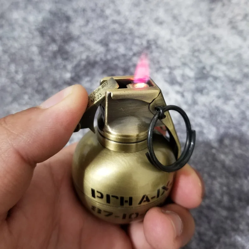 Creative Military Hand Grenades Model Red Flame Refillable Butane Gas Cigarette Lighter Windproof Metal Lighters For Men Gift
Creative Military Hand Grenades Model Red Flame Refillable Butane Gas Cigarette Lighter Windproof Metal Lighters For Men Gift