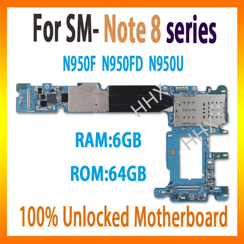 64GB for Samsung Galaxy Note 8 N950F N950FD N950U Original unlocked motherboard FULL function with chips Logic Board plate
64GB for Samsung Galaxy Note 8 N950F N950FD N950U Original unlocked motherboard FULL function with chips Logic Board plate