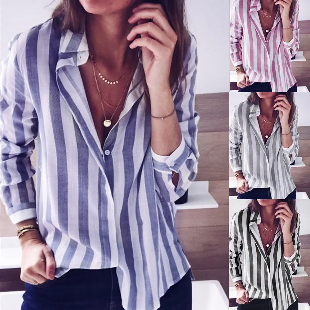 Womens tops and blouses Fashion Ladies Casual shirt Tops Long sleeve striped blouses Women casual Summer Loose Top loose Blouse 
Womens tops and blouses Fashion Ladies Casual shirt Tops Long sleeve striped blouses Women casual Summer Loose Top loose Blouse