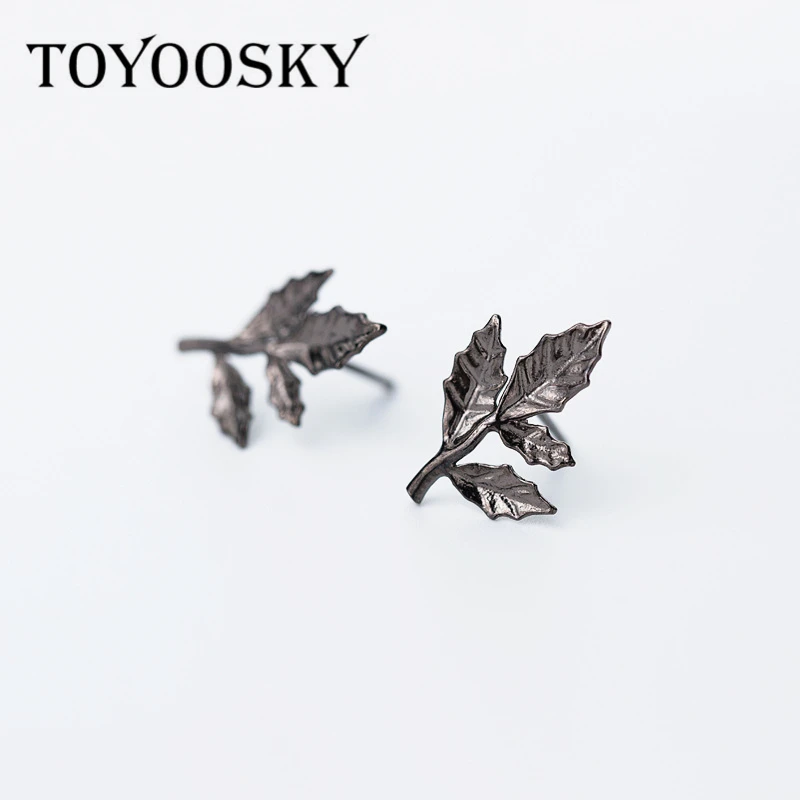 Leaf Shape 925 Sterling Silver Plant Stud Earrings for Men Women With Black Enamel Ear Accessories Jewelry Brincos Gift
Leaf Shape 925 Sterling Silver Plant Stud Earrings for Men Women With Black Enamel Ear Accessories Jewelry Brincos Gift