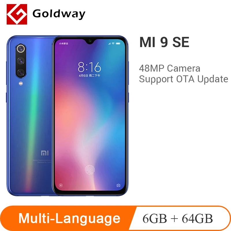 Global ROM Xiaomi Mi 9 SE 6GB RAM 64GB ROM Smartphone Snapdragon 712 Octa Core 5.97" 48MP Triple Camera Mi9 SE All Curved Design
Global ROM Xiaomi Mi 9 SE 6GB RAM 64GB ROM Smartphone Snapdragon 712 Octa Core 5.97" 48MP Triple Camera Mi9 SE All Curved Design