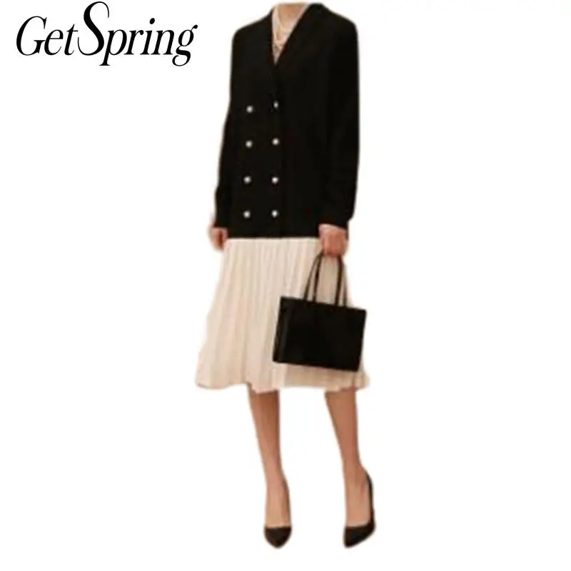 GETSRING Women Dresses Pleated Spliced Fake Two Long Dress Beading Notched Long Sleeve Dresses Plus Size Dress XL Autumn 2018
GETSRING Women Dresses Pleated Spliced Fake Two Long Dress Beading Notched Long Sleeve Dresses Plus Size Dress XL Autumn 2018