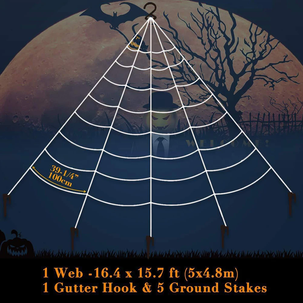 Simulation Home Halloween Decoration DIY Spider Web Outdoor Party School Tricky Toy Props Triangle Net Super Large Haunted House
Simulation Home Halloween Decoration DIY Spider Web Outdoor Party School Tricky Toy Props Triangle Net Super Large Haunted House