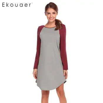 Ekouaer Women Casual Nightgowns Sleepwear Dress O-Neck Long Sleeve Patchwork Round Hem Loose Nightshirt Home Clothes
Ekouaer Women Casual Nightgowns Sleepwear Dress O-Neck Long Sleeve Patchwork Round Hem Loose Nightshirt Home Clothes