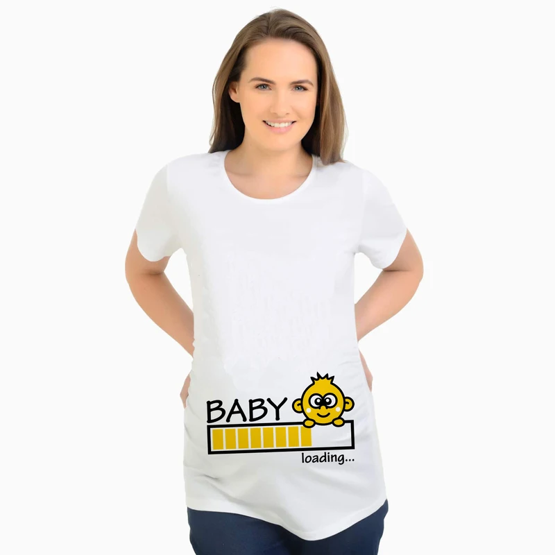 Summer Women Baby Loading T Shirt Short Sleeve Casual Pregnant Maternity T Shirts Funny Baby Loading Shirt Women Maternity Tops
Summer Women Baby Loading T Shirt Short Sleeve Casual Pregnant Maternity T Shirts Funny Baby Loading Shirt Women Maternity Tops