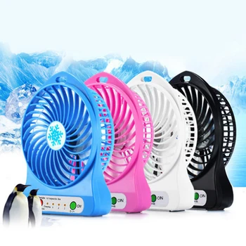 Hoomall Home Desk Portable LED Light Mini Fan Summer Office Air Cooler Mini USB Fan Third Wind Speed USB Fan