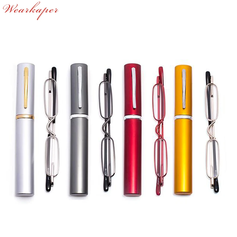 

WEARKAPER Metal Frame Rimmed Slim Women Men Reading Glasses Glass Lens Presbyopic Eyeglasses Mini Ultralight +1 +1.5+2.0+2.5+3.0