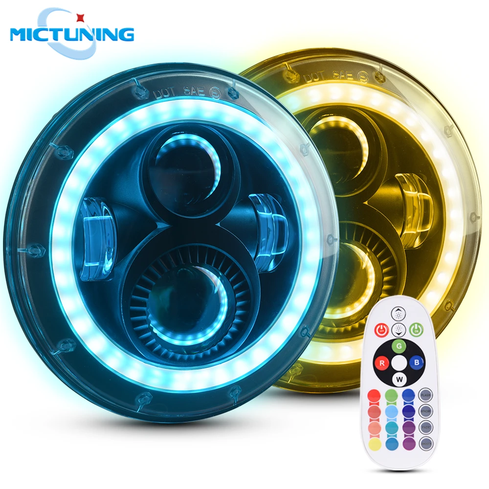 MICTUNING 7 Inch Round 80W RGB Halo LED Headlights for Jeep Wrangler JK LJ TJ Angel Eyes Headlamps with Bluetooth Mobile Control
MICTUNING 7 Inch Round 80W RGB Halo LED Headlights for Jeep Wrangler JK LJ TJ Angel Eyes Headlamps with Bluetooth Mobile Control