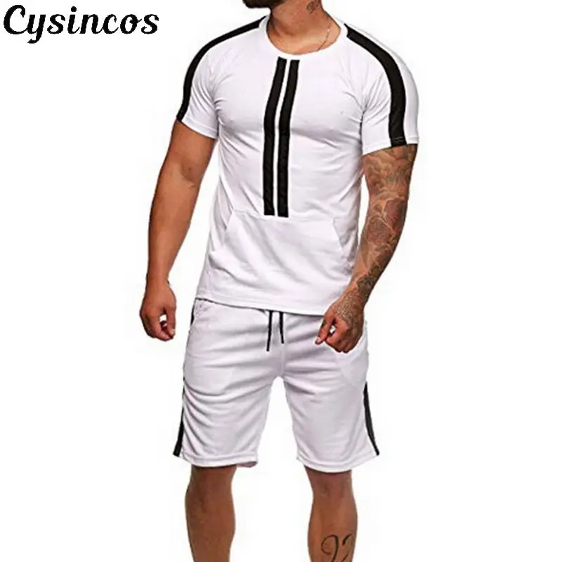 CYSINCOS 2019 модный мужской комплект модная полосатая спортивная одежда спортивный