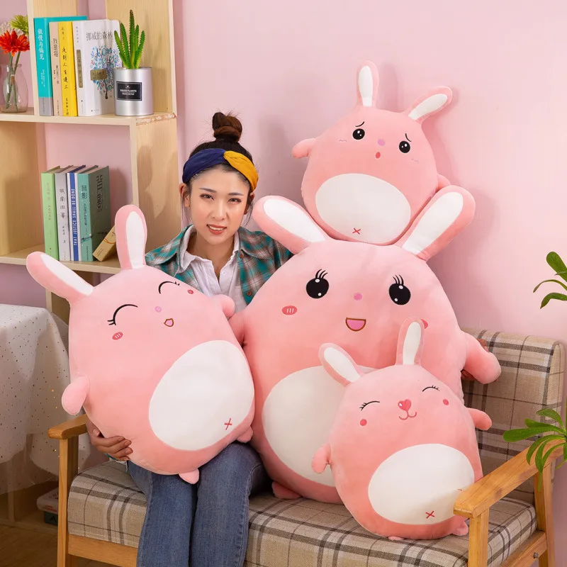 Супер милый толстый розовый кролик плюшевая игрушка мягкие Kawaii животные