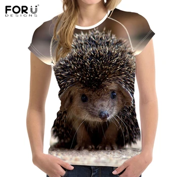FORUDESIGNS Cute 3D Animal Hedgehog Printing Women Summer T Shirts Elastic Breath O Neck Tshirts Fashion Short Sleeve Tops Tees
FORUDESIGNS Cute 3D Animal Hedgehog Printing Women Summer T Shirts Elastic Breath O Neck Tshirts Fashion Short Sleeve Tops Tees