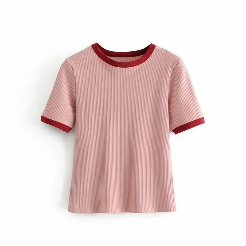 Solid T-shirt Summer Female Fashion Short Contrast Color Casual Tops Tees O-Neck Basic Wild T-shirt Women Casual Clothing
Solid T-shirt Summer Female Fashion Short Contrast Color Casual Tops Tees O-Neck Basic Wild T-shirt Women Casual Clothing