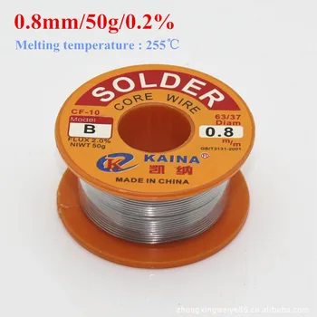 

High Quality Solder Wire 0.8mm 50g 255C Melting Point Tin Lead Melt Rosin Core Solder Soldering Wire Reel, Free Shipping