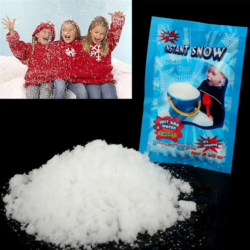 5pcs/lots White Snow for Christmas Wedding Fake Magic Instant Snow Fluffy Super Absorbant Decorations Hot Sale
5pcs/lots White Snow for Christmas Wedding Fake Magic Instant Snow Fluffy Super Absorbant Decorations Hot Sale