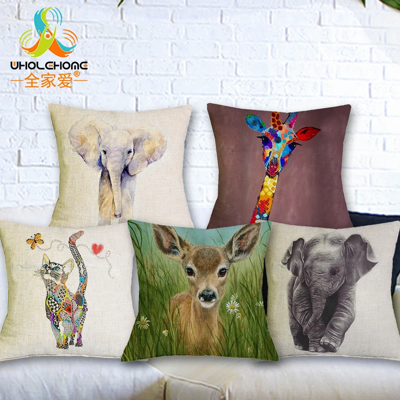 Cushion Cover Elepant Cat Giraffe Oil Printed Animals Home Decor Sofa Car Seat Linen Polyester Decorative Pillow Case Pillowcase
Cushion Cover Elepant Cat Giraffe Oil Printed Animals Home Decor Sofa Car Seat Linen Polyester Decorative Pillow Case Pillowcase